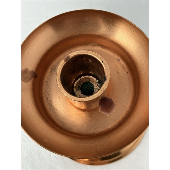 2 CopperCraft Guild Copper & Wood Taper Candle Holders Made in USA Vintage MCM - Picture 8 of 11